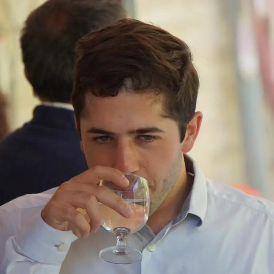 Antoine with a glass of... water