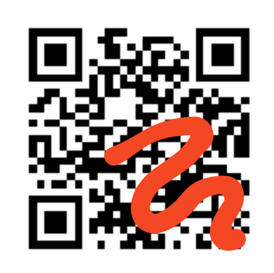 a QR code with a portion being covered